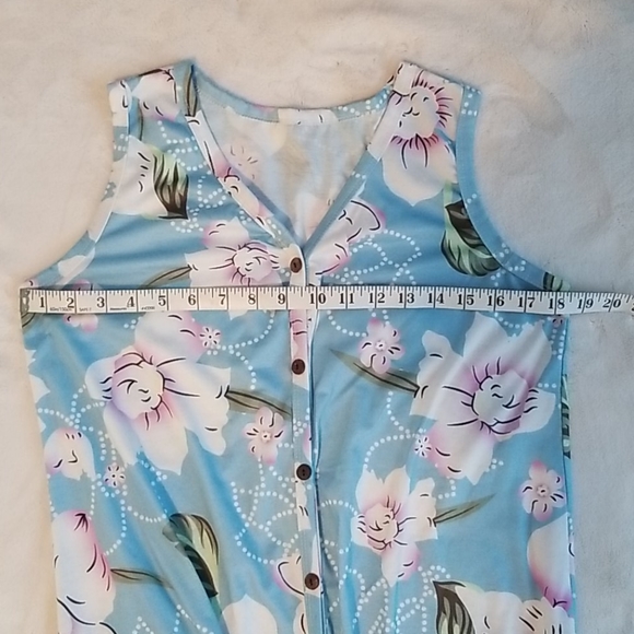 Sleeveless Tied Shirt floral sz M tropical - Picture 5 of 7